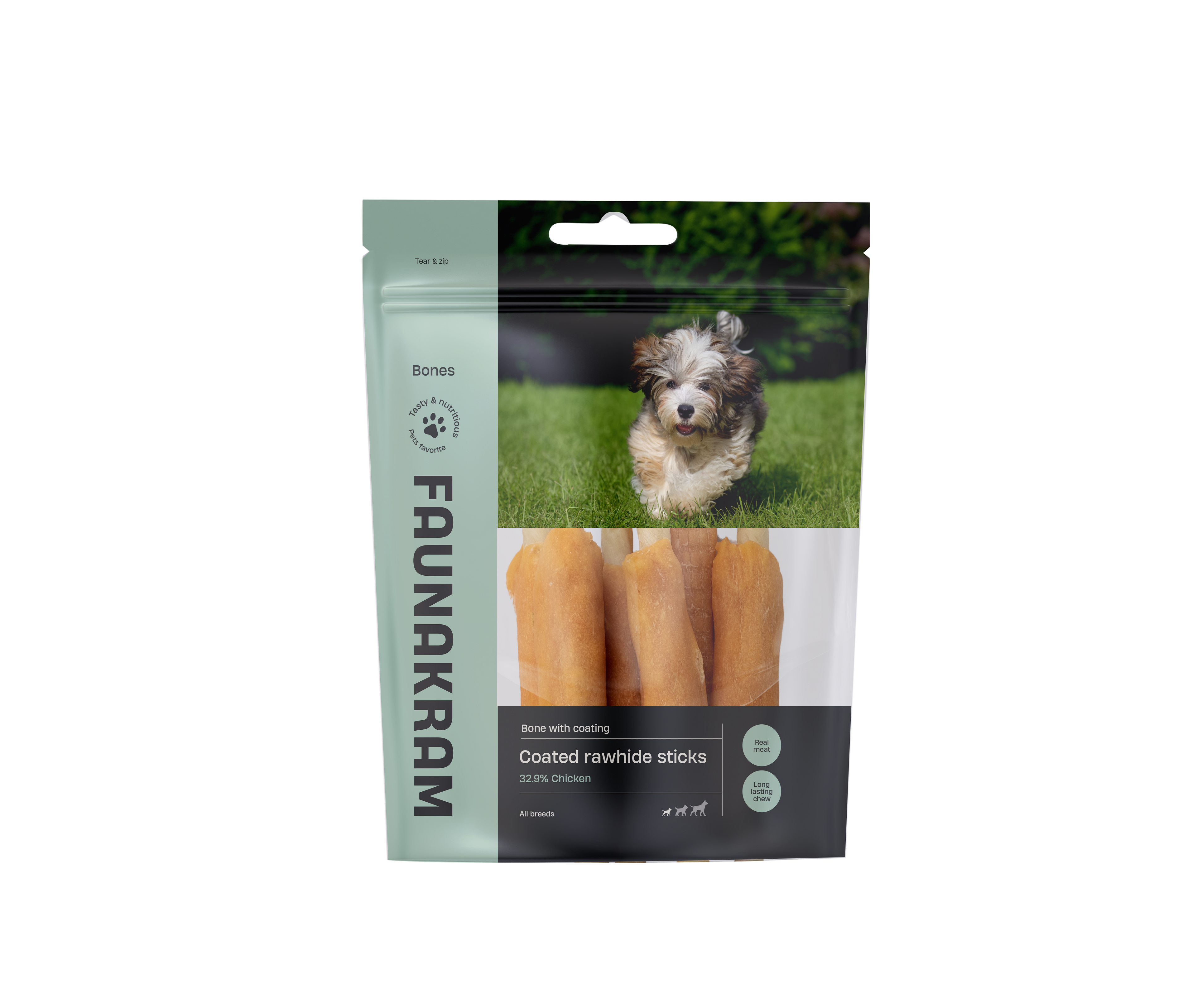 Faunakram Rawhide sticks Chicken Coated 200g