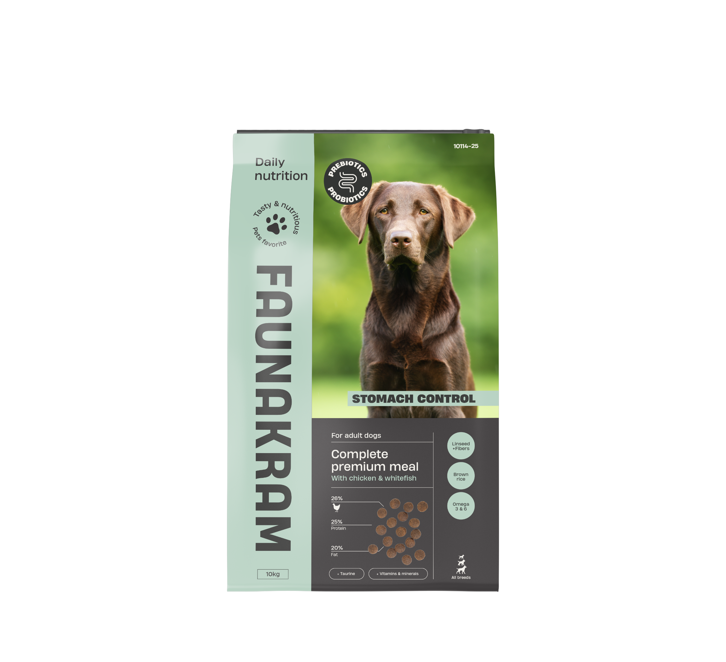 Faunakram PRO BIOTIC Stomach Control Chicken & White-fish 25-20 10kg