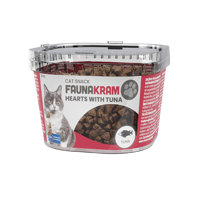 Faunakram Cat snack Hearts w. Tuna 100g