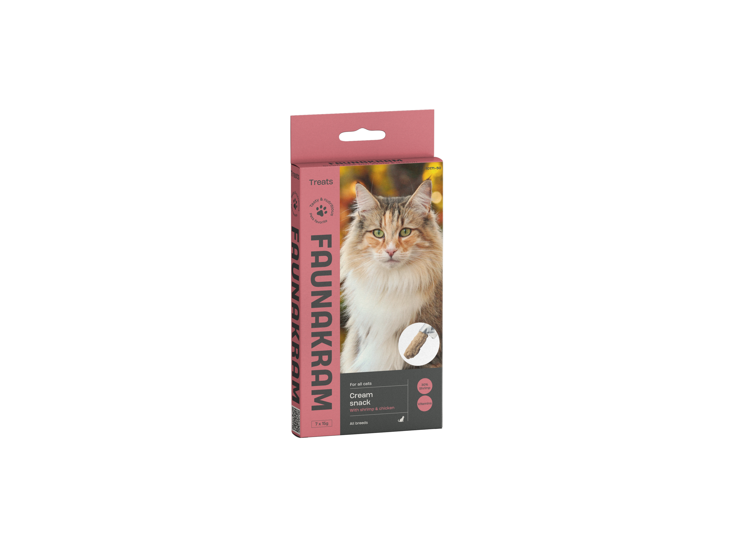Faunakram Cream Snack for Cats Shrimp & Chicken 7x15g