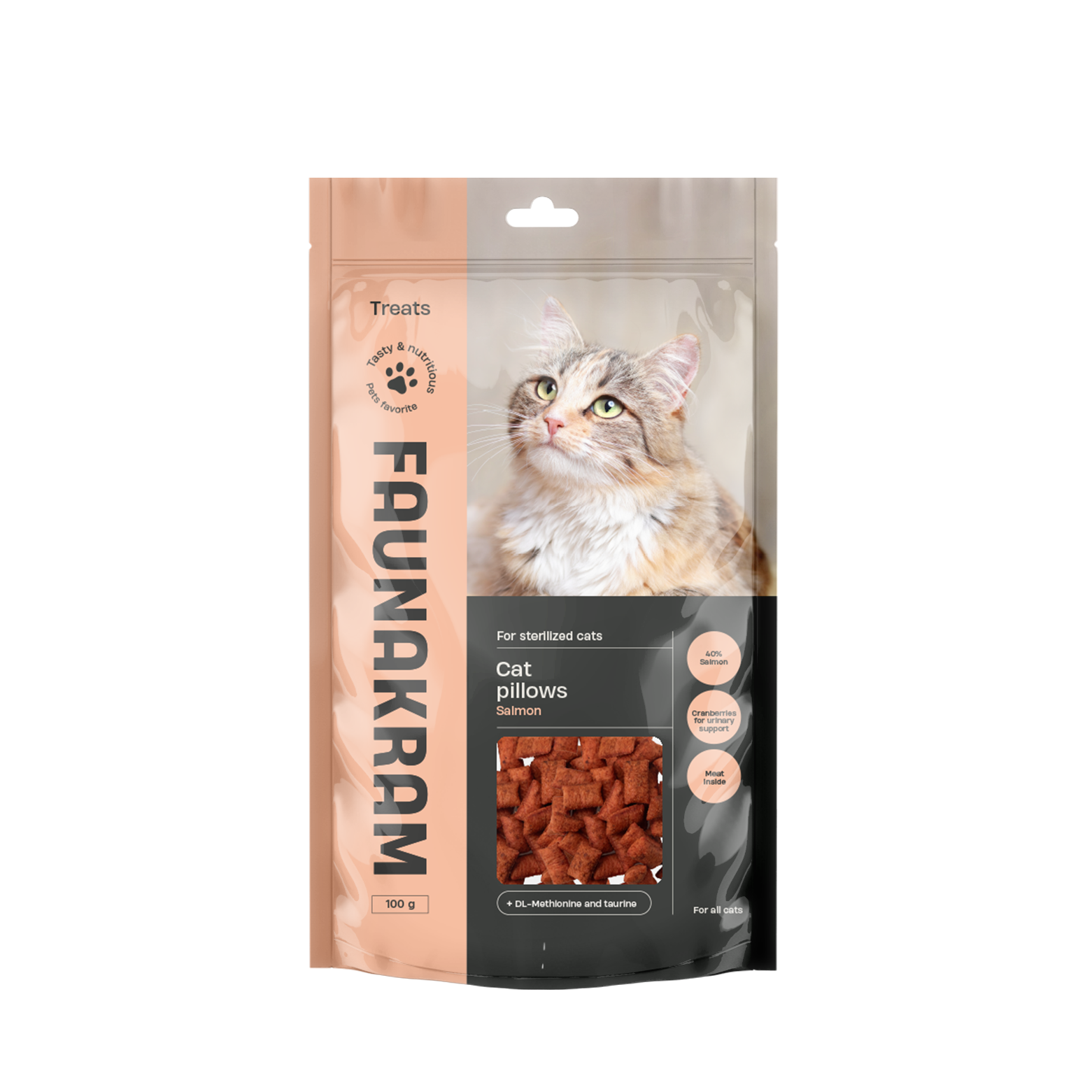 Faunakram Cat pillows w. Salmon 100g