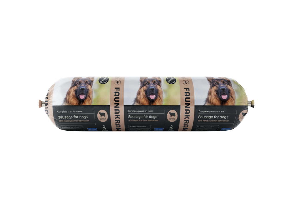 Faunakram premium Sausage wet meal w. Beef 900g