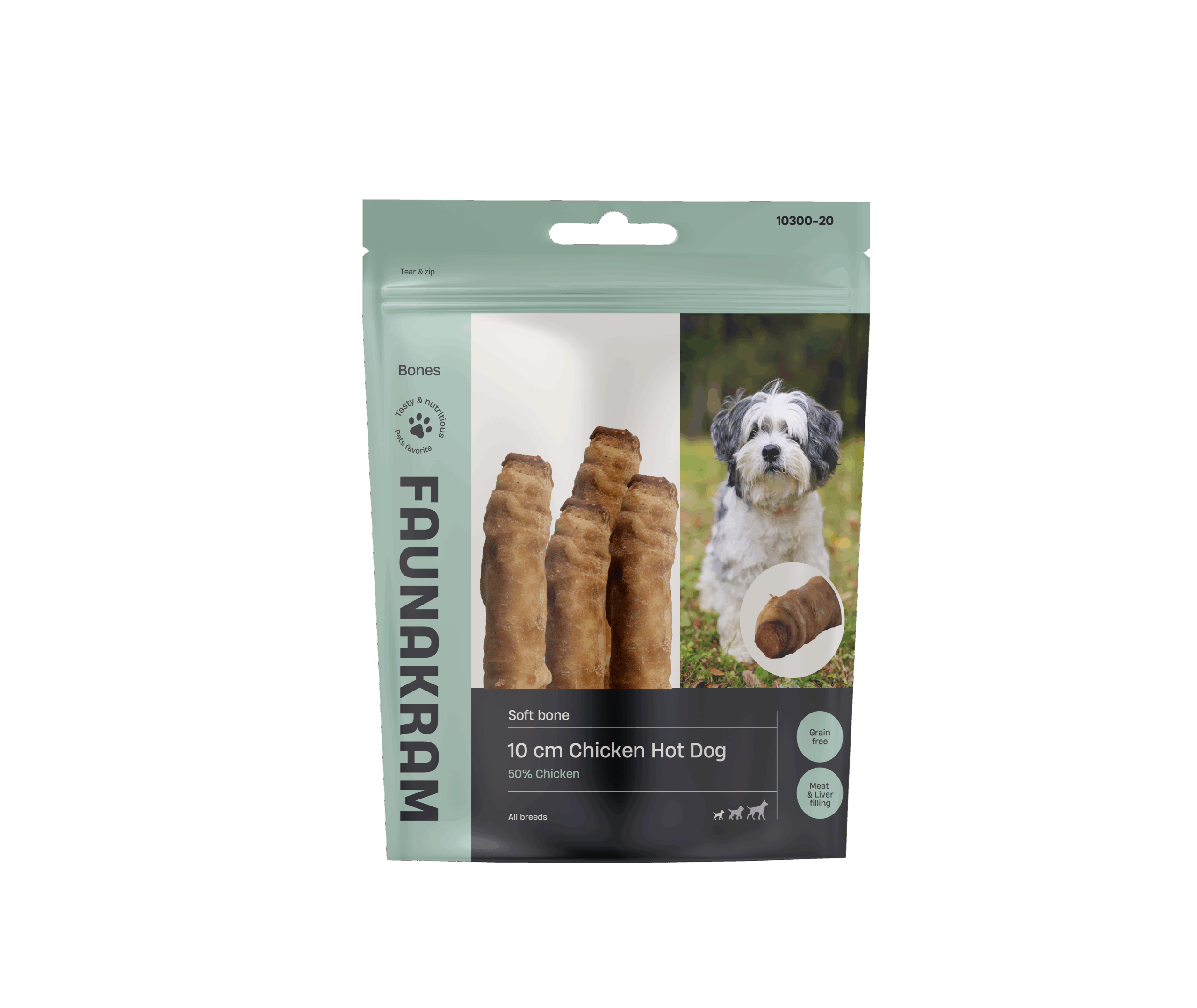 Faunakram Chicken Hot Dog 10 cm 170g