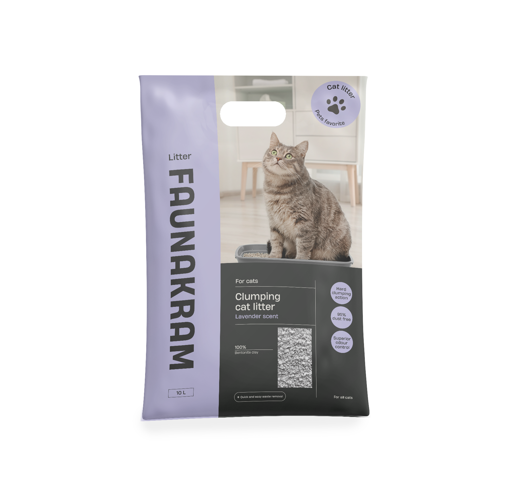 Faunakram Catlitter clumping w. Lavender Scent 10L