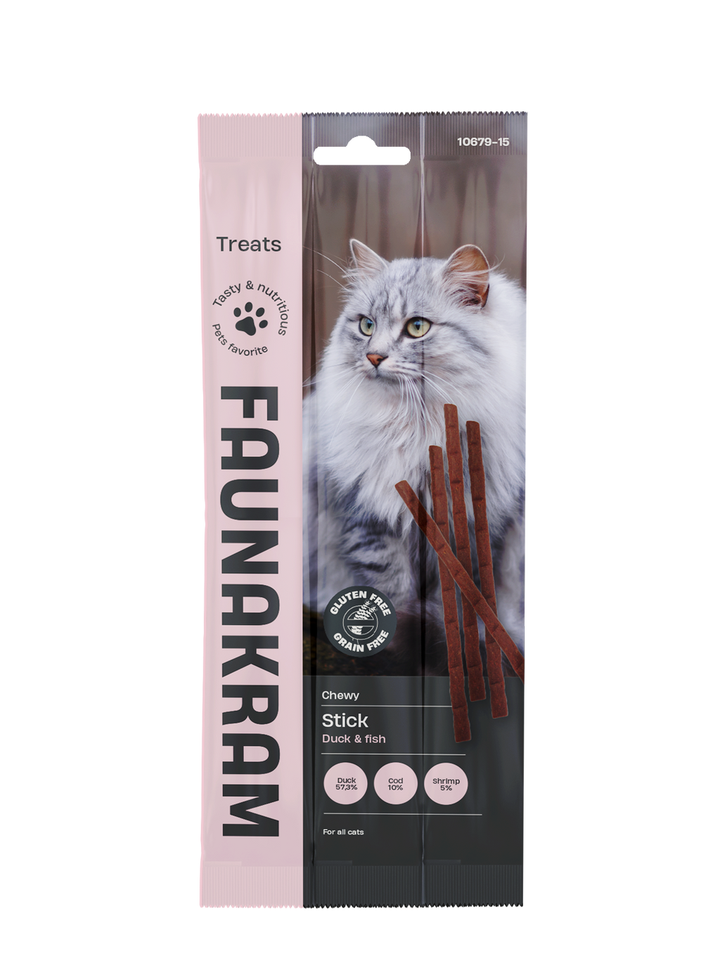 Faunakram GF Cat Snack stick XL Duck & Cod 3x6g