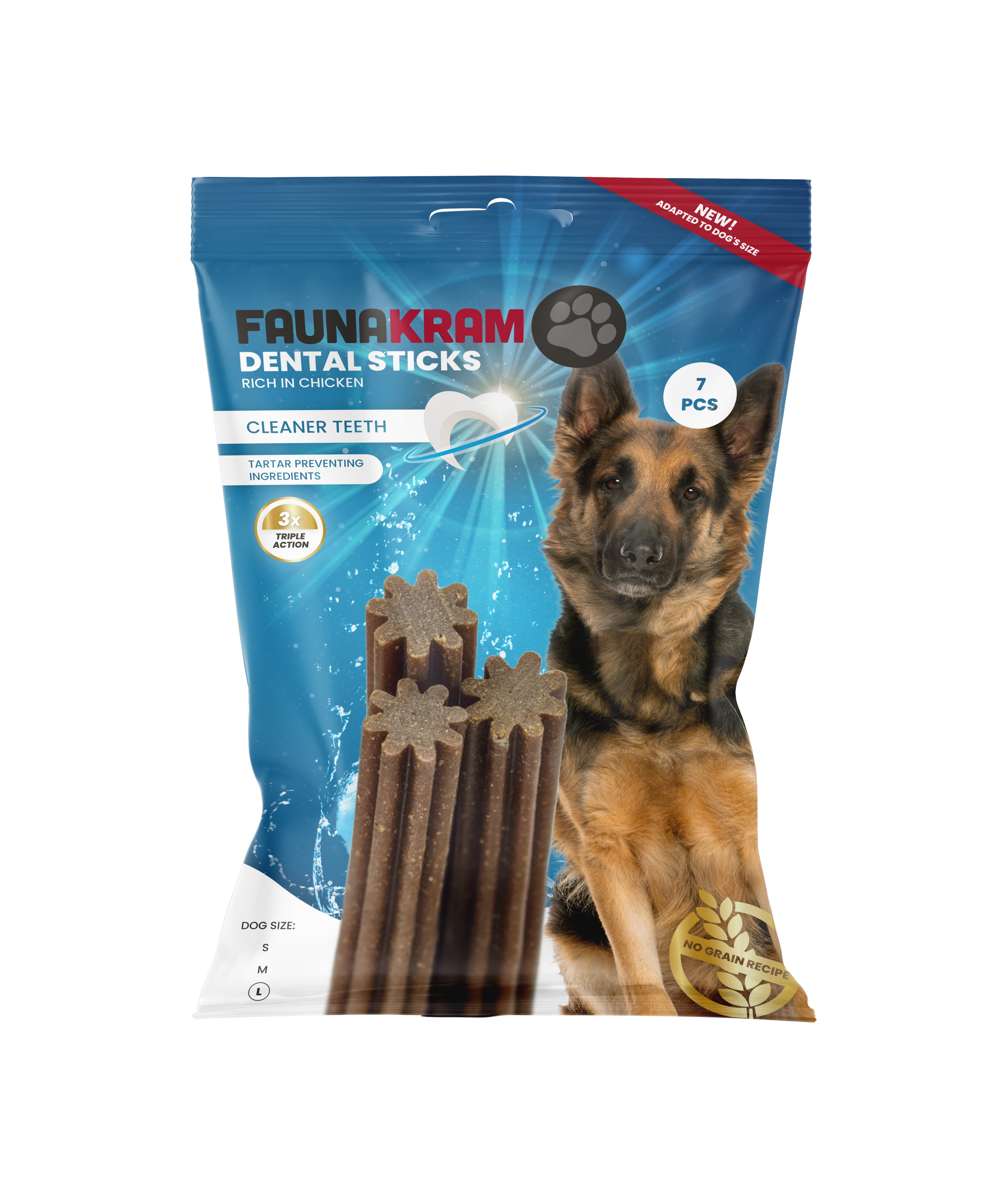 Faunakram 7 pcs. Grainfree Dental stick Large 270g