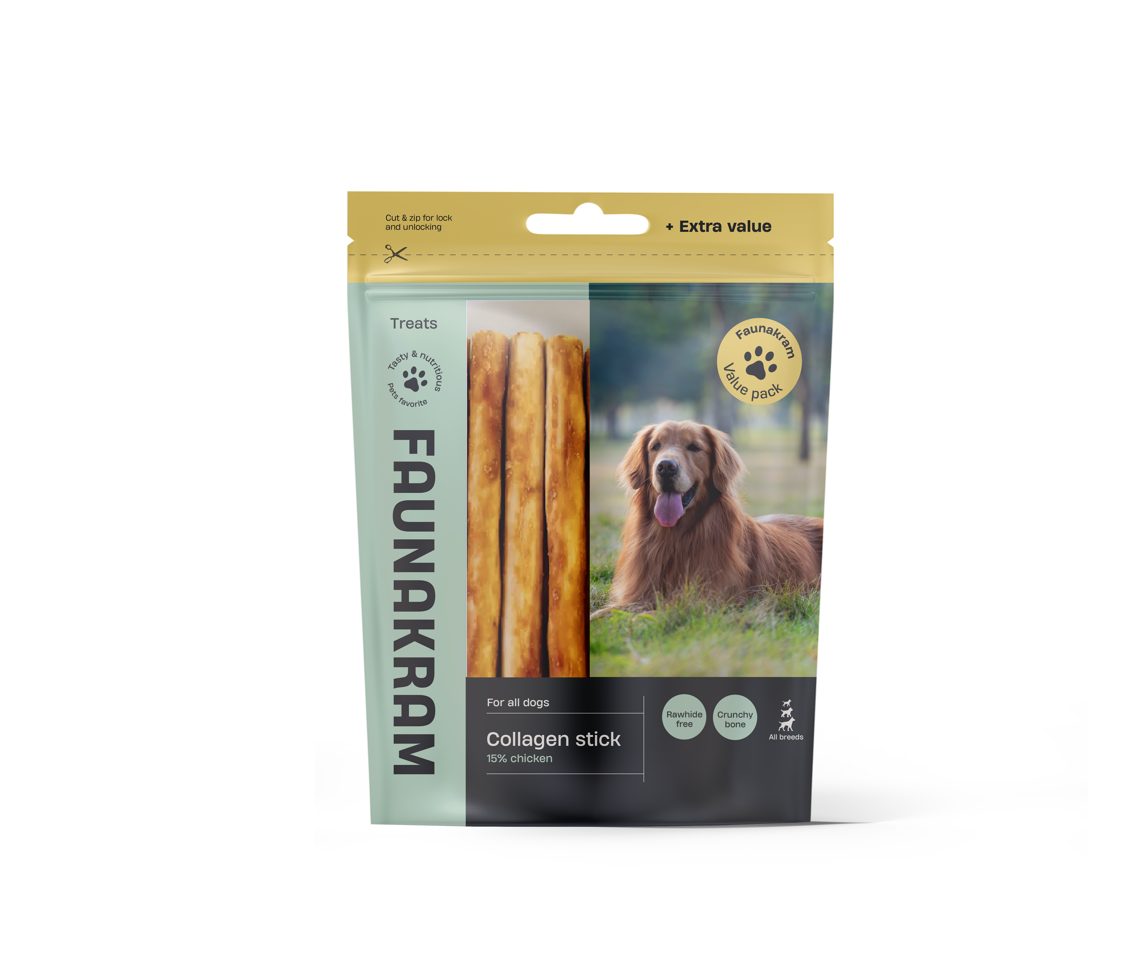 Faunakram valuepack Collagen Sticks w. Chicken 500g