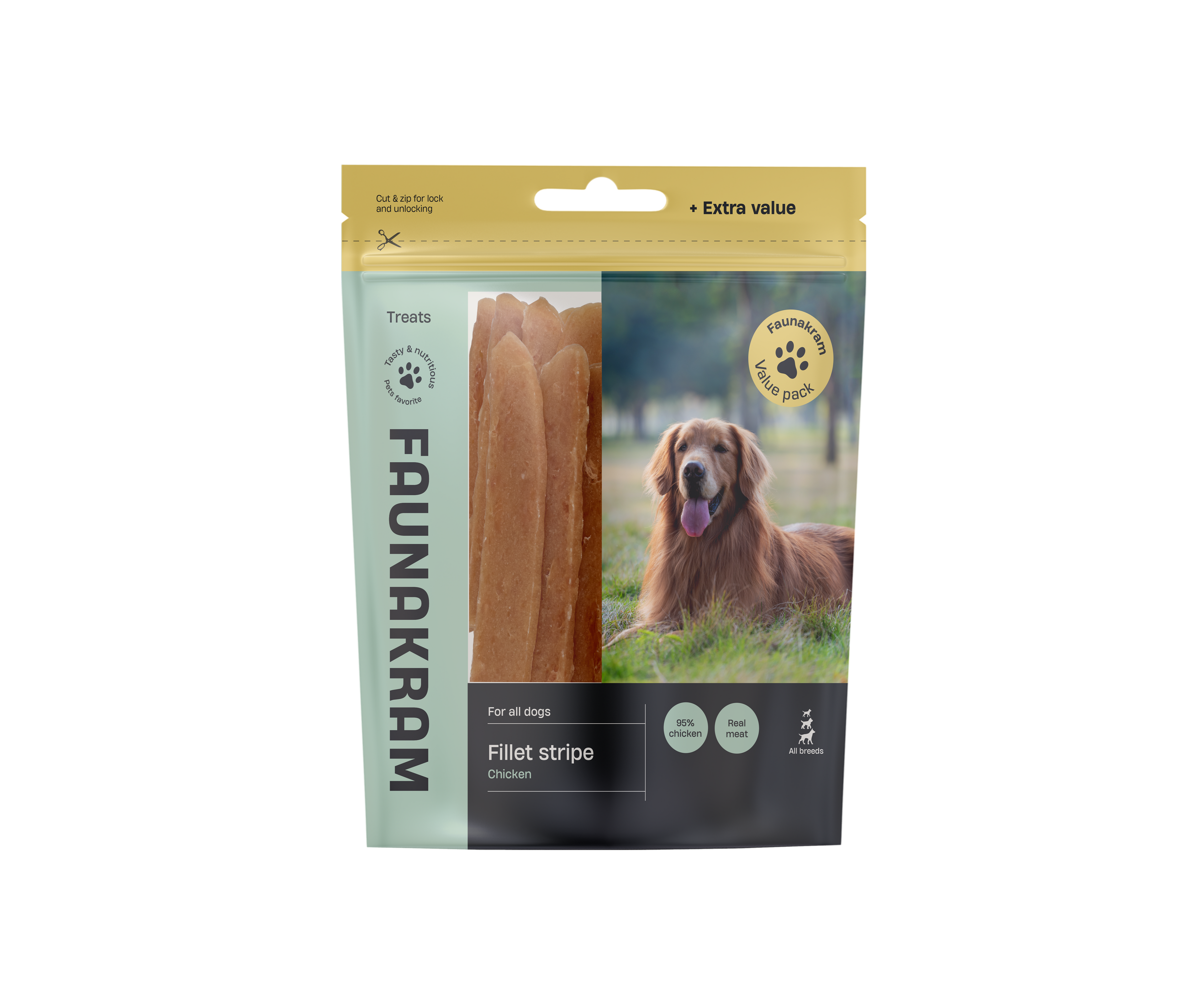 Faunakram valuepack Chicken Stripes 500g