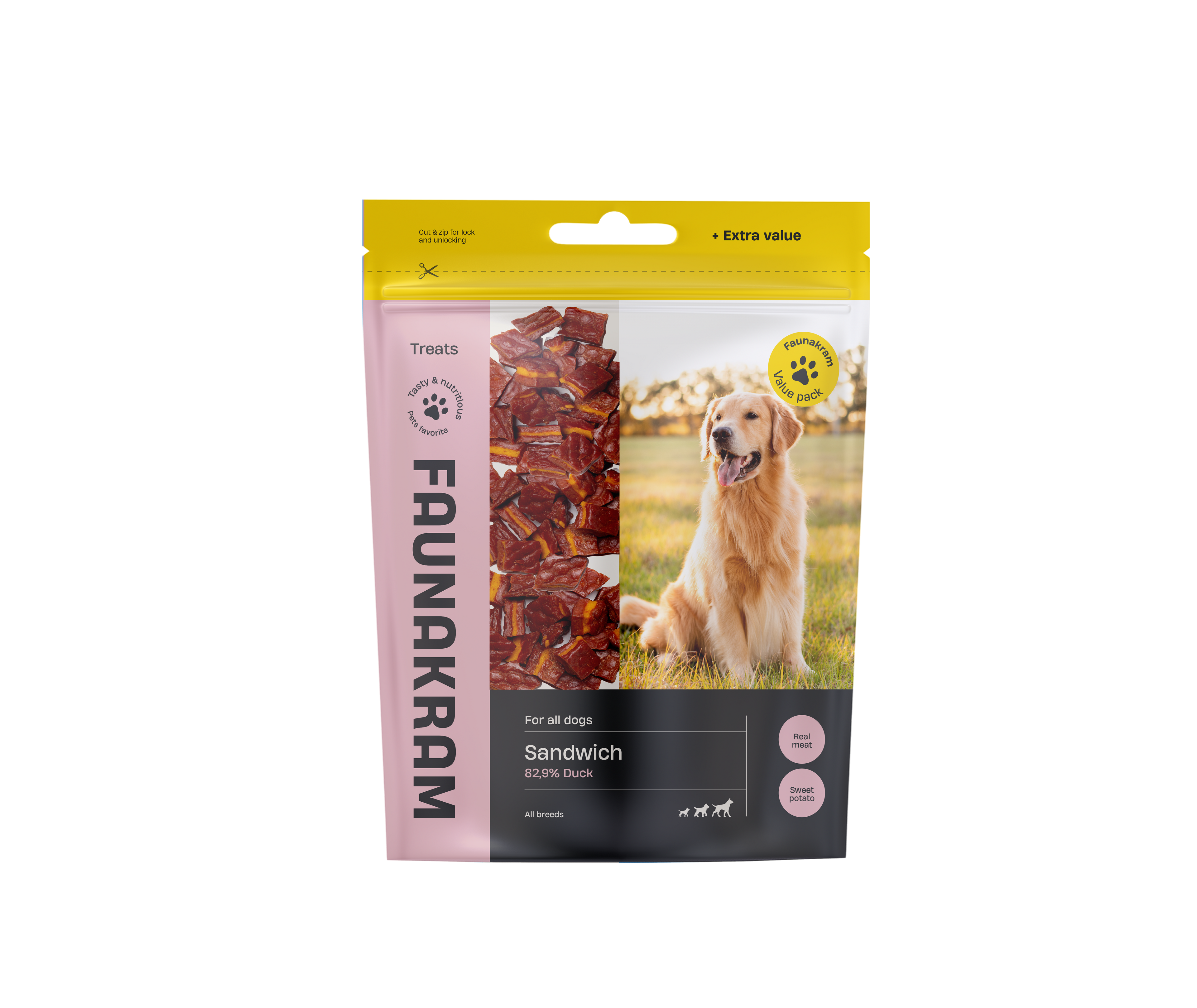 Faunakram valuepack Duck Sweet potato Sandwich 300g