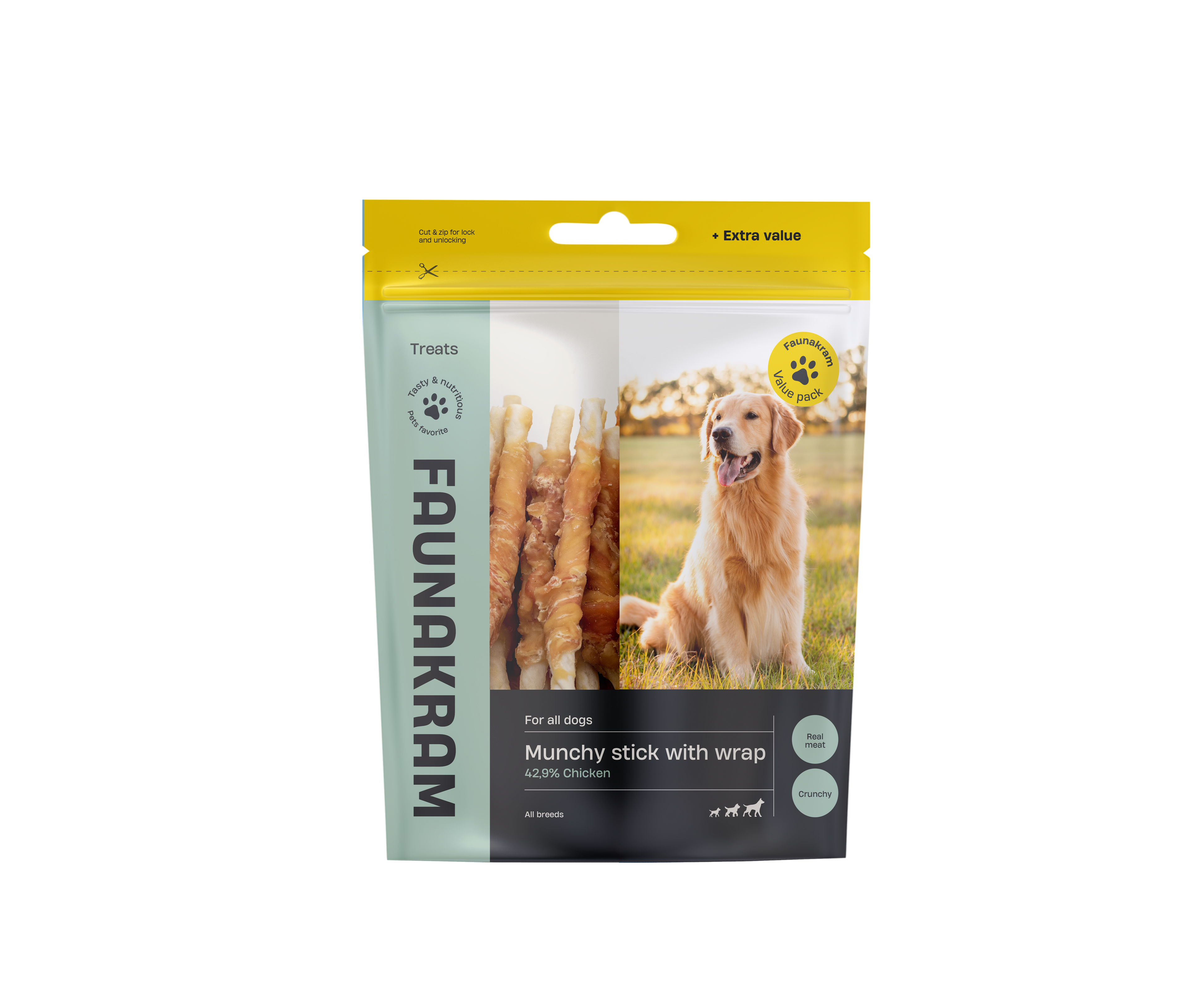 Faunakram Valuepack Munchy Stick w. Chicken 300g