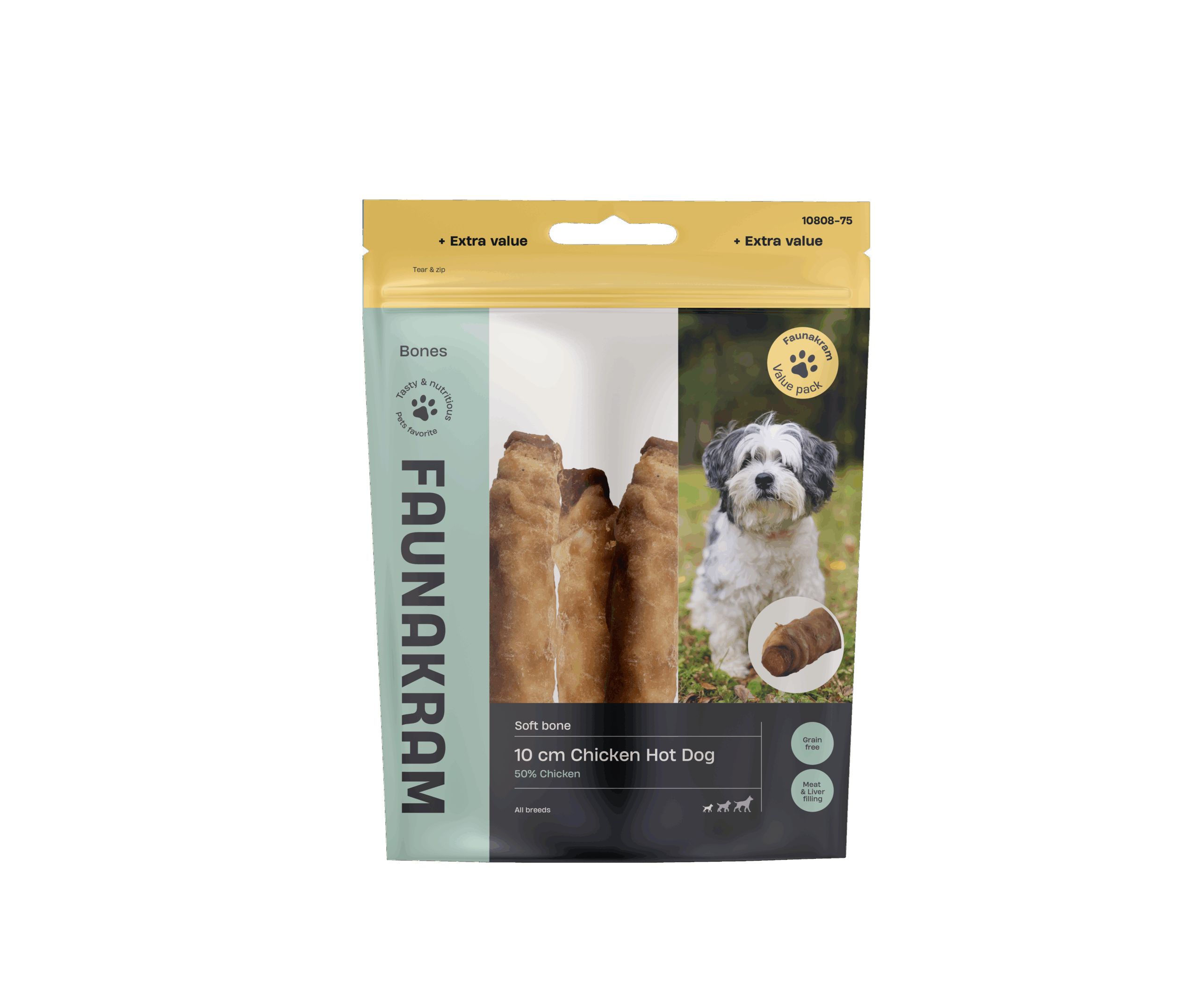 Faunakram Chicken Hot Dog 10 cm 300g