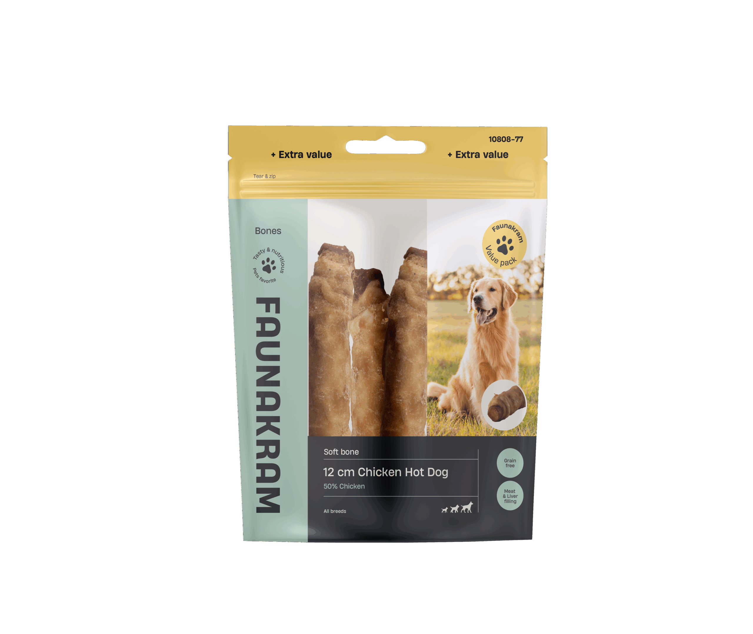 Faunakram Chicken Hot Dog 12 cm 300g