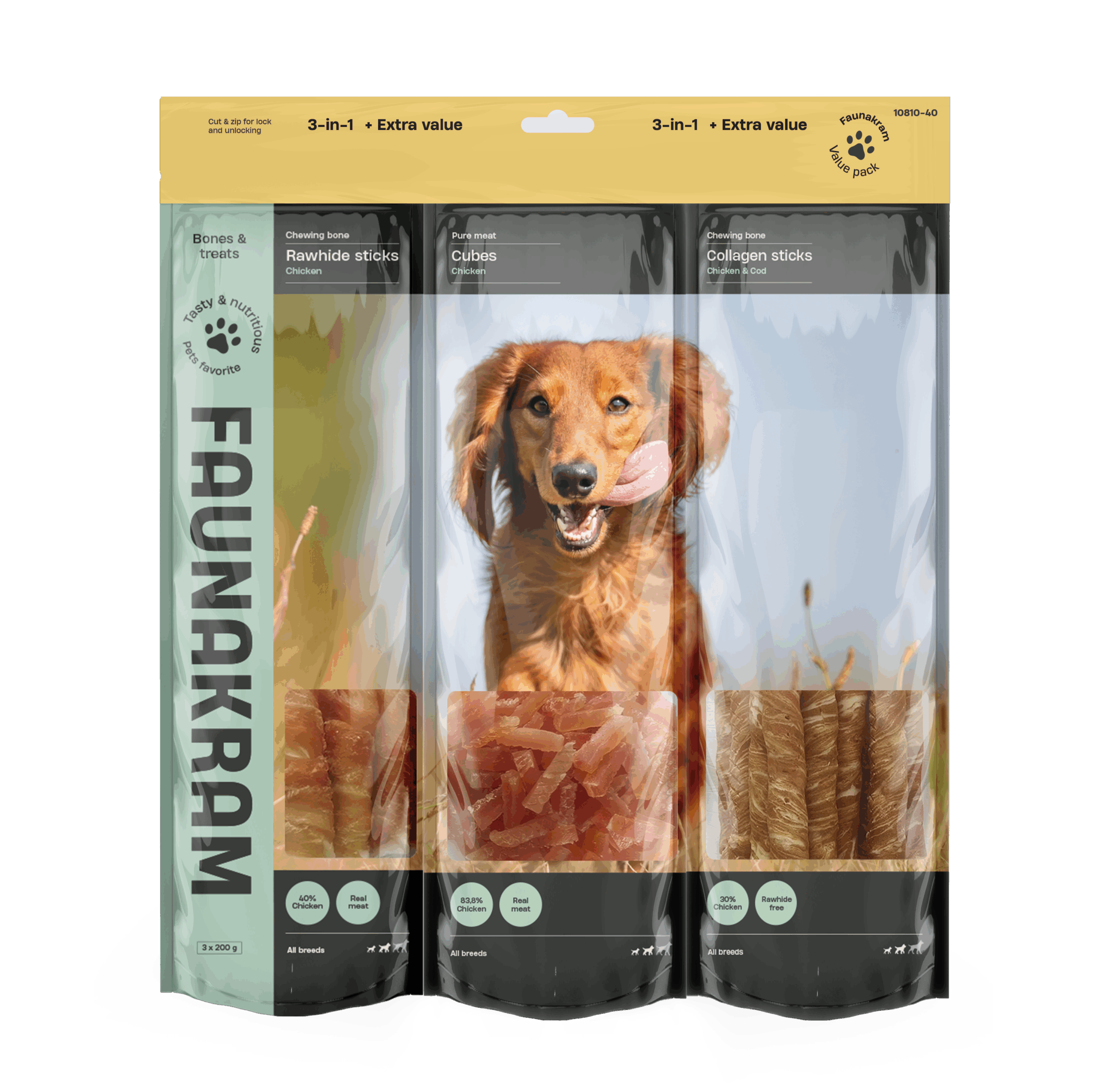 Faunakram 3-in-1 Chicken Cod 600g
