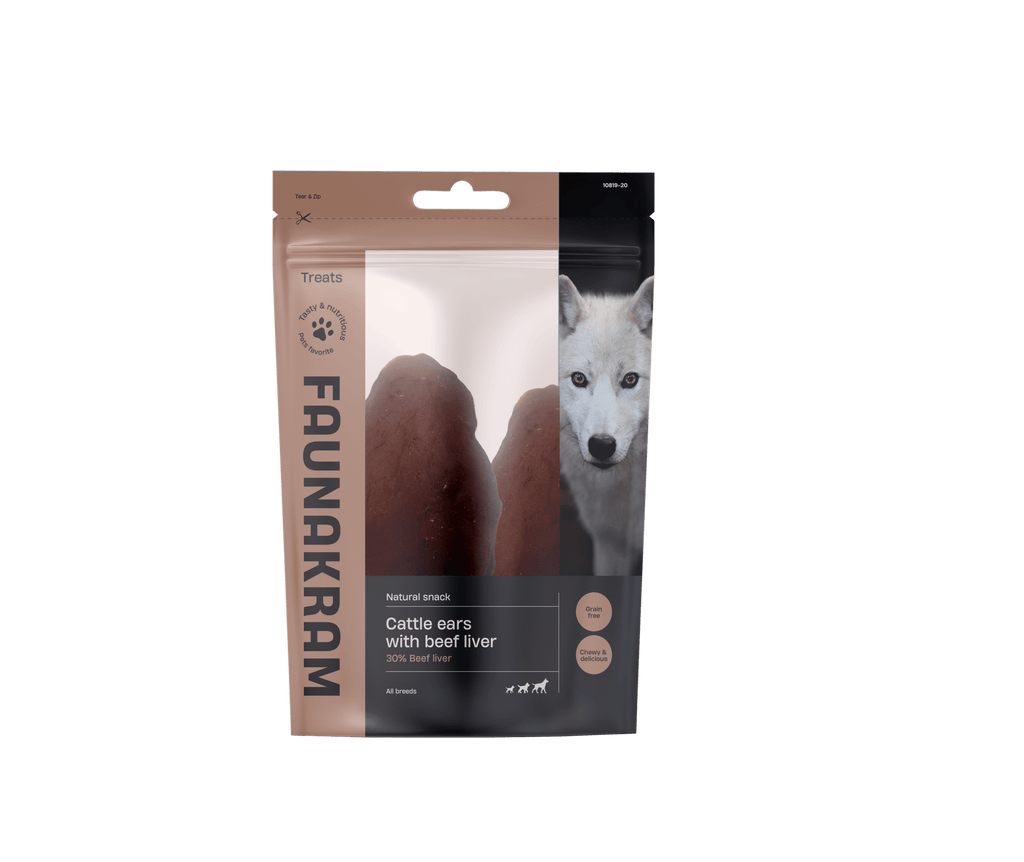 Faunakram Natural Cattle ears with Beef liver 400g