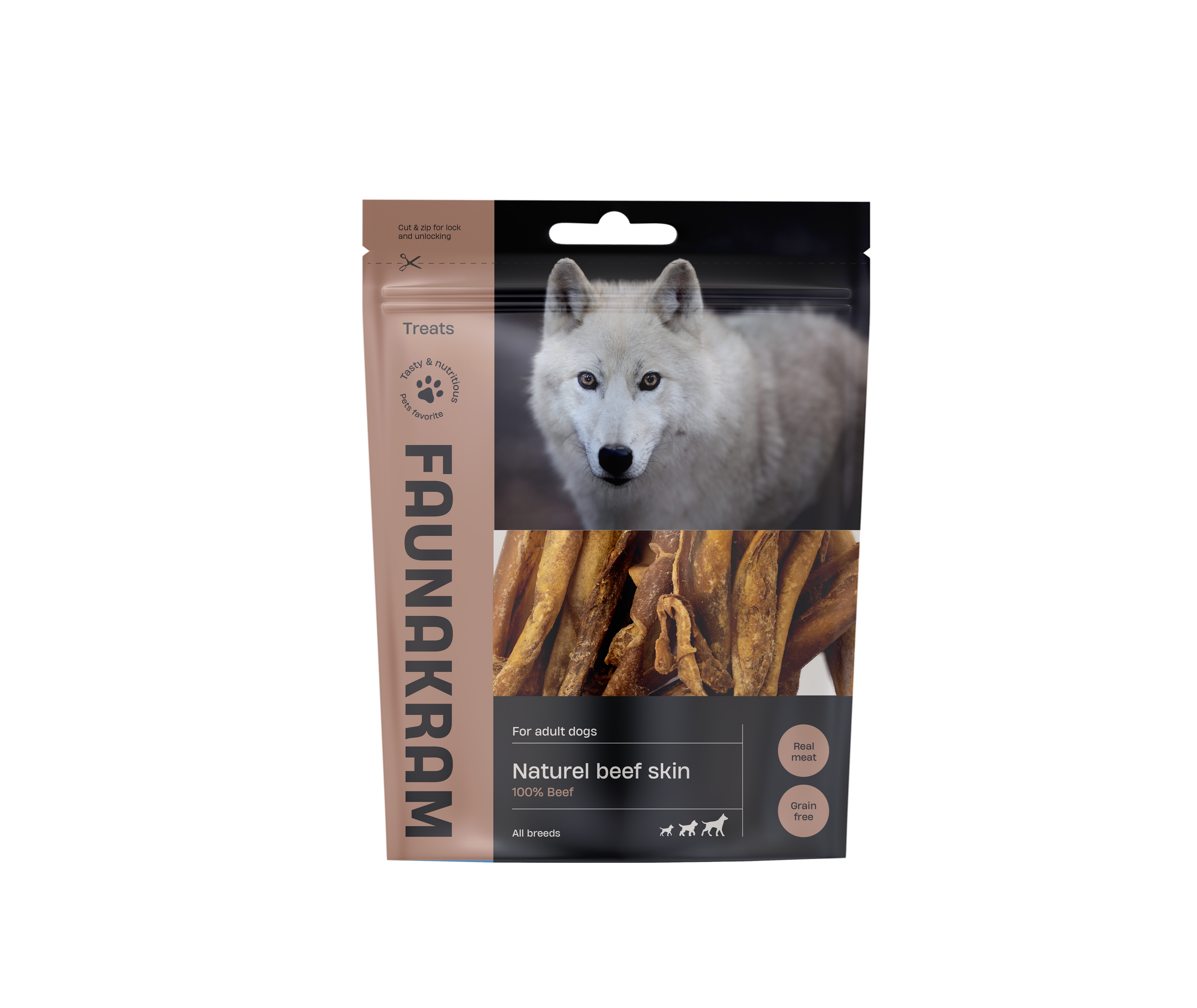 Faunakram 100% Natural Beef skin 200g