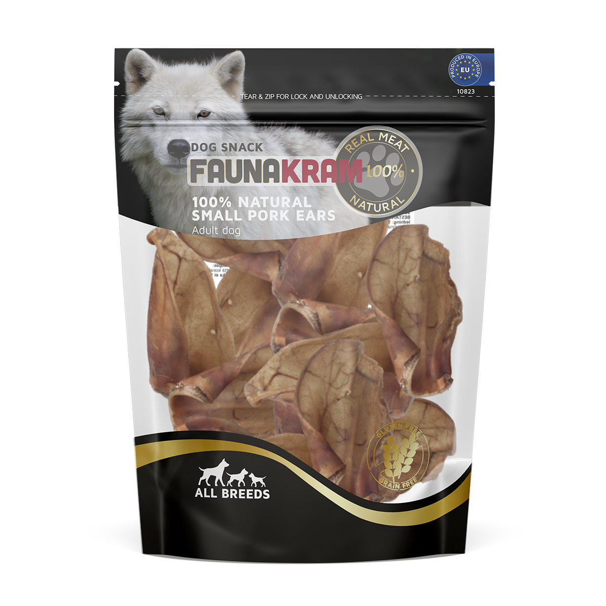 Faunakram 100% Natural Pork ears (S).180g