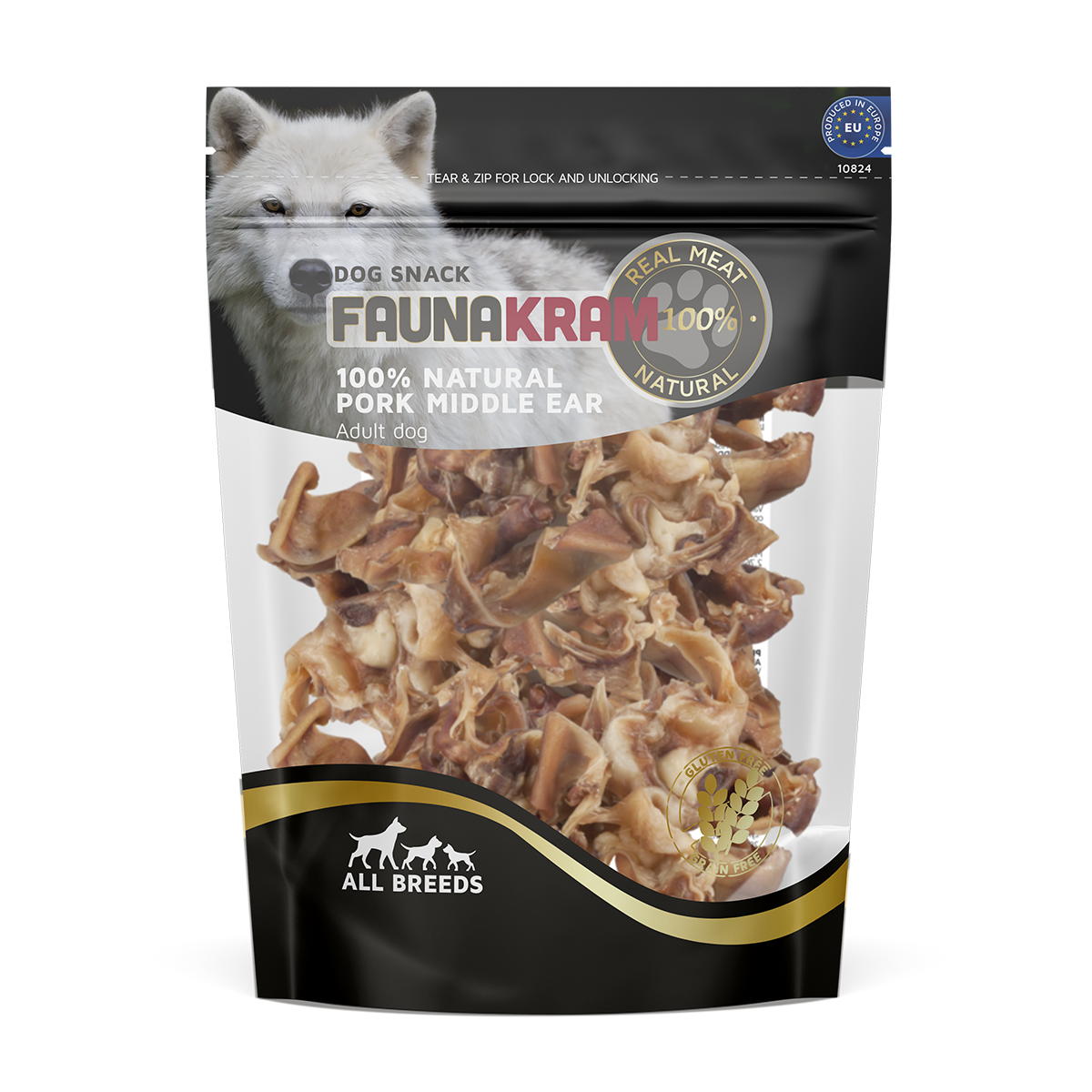 Faunakram 100% Natural Pork Middle ear 300g